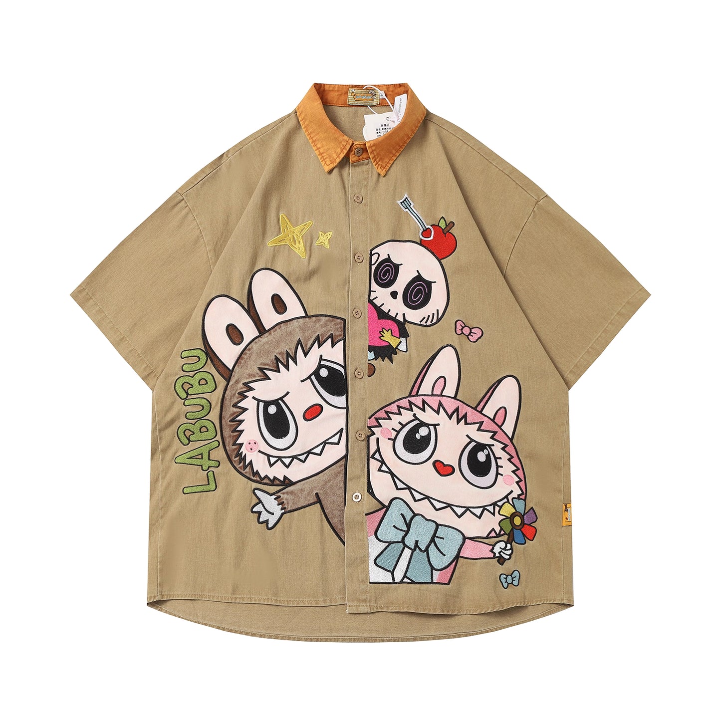 Labubu Embroidered Two Toned Shirt