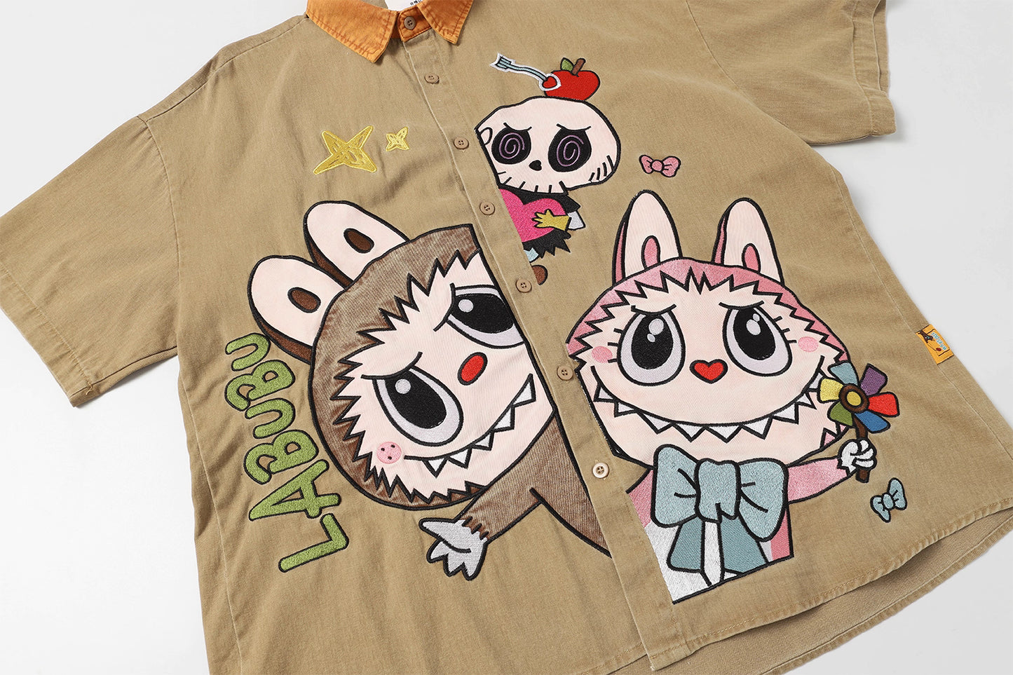 Labubu Embroidered Two Toned Shirt