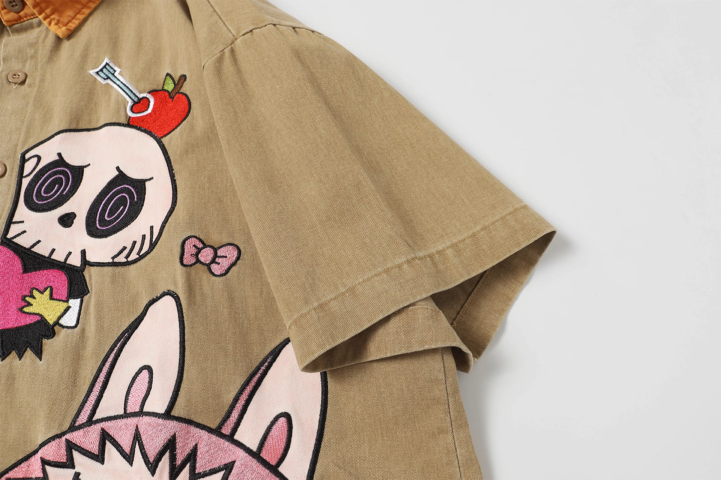 Labubu Embroidered Two Toned Shirt