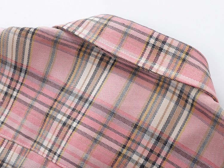 Dachshunds Embroidered Plaid Shirt