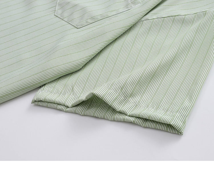 Avocado & Corn Embroidered Striped Shirt