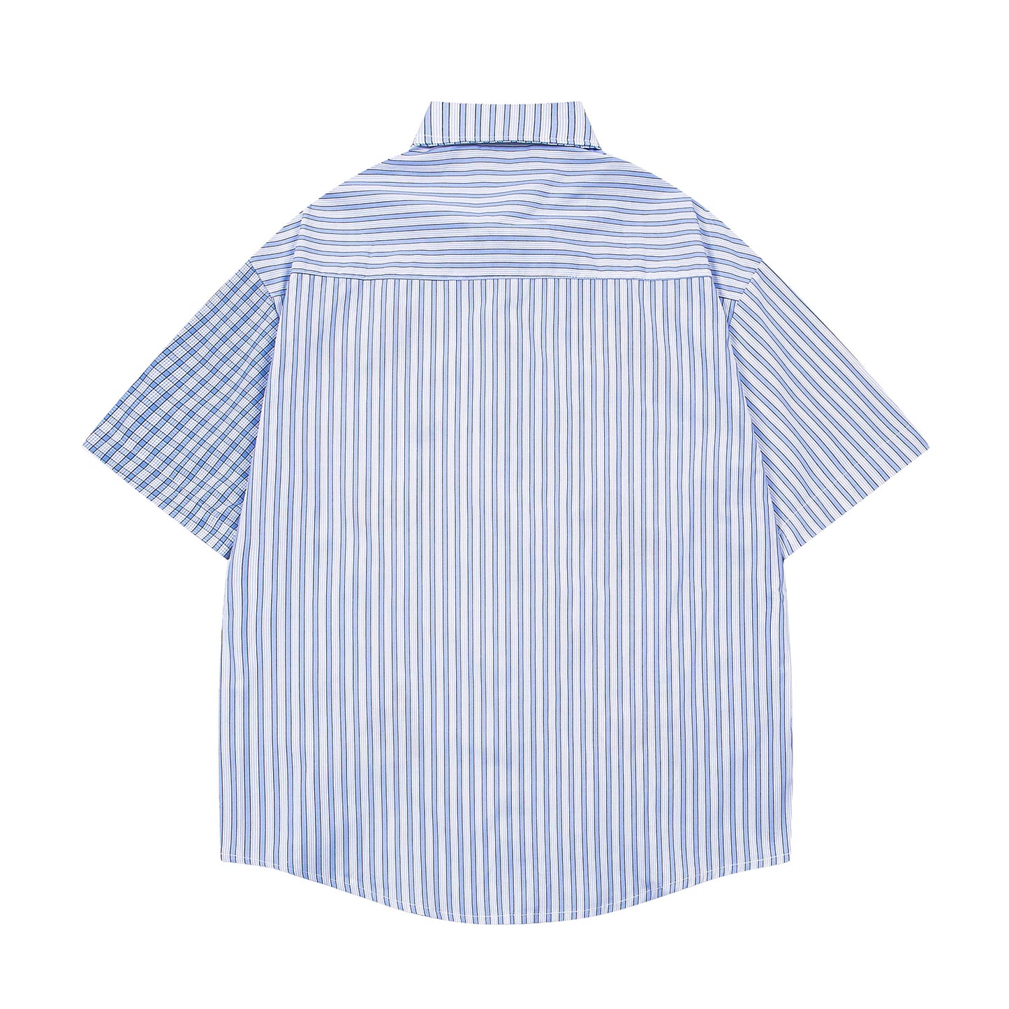 Cartoon Puppies Embroidered Plaid Striped Shirt