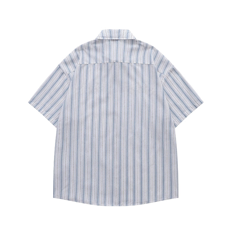 Dalmatian Cartoon Embroidered Striped Shirt