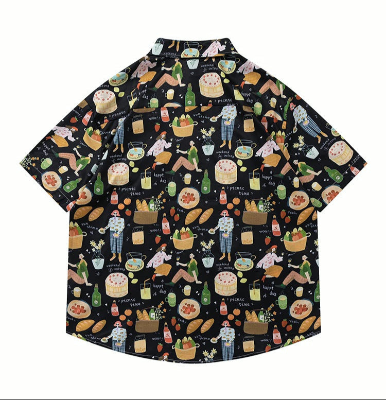 Food And Drinks Cartoon Shirt