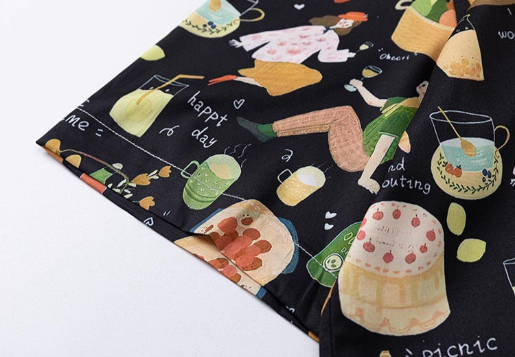 Food And Drinks Cartoon Shirt