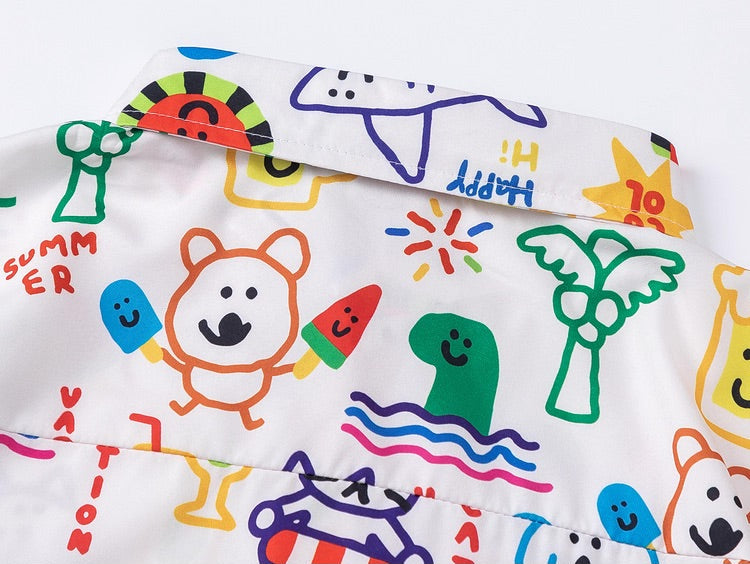 Harajuku-Style Retro Graffiti Shirt