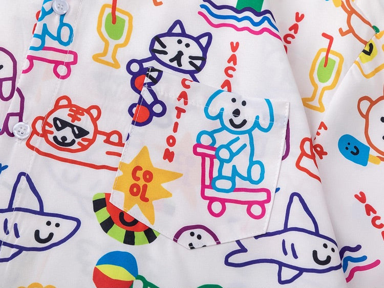 Harajuku-Style Retro Graffiti Shirt