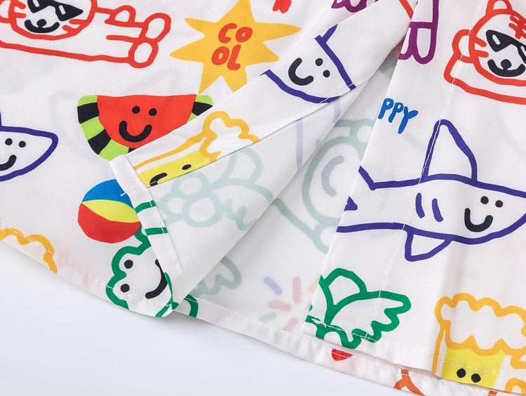 Harajuku-Style Retro Graffiti Shirt