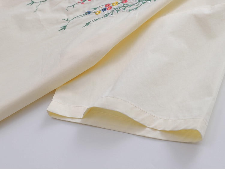 Japanese Floral Embroidered Shirt