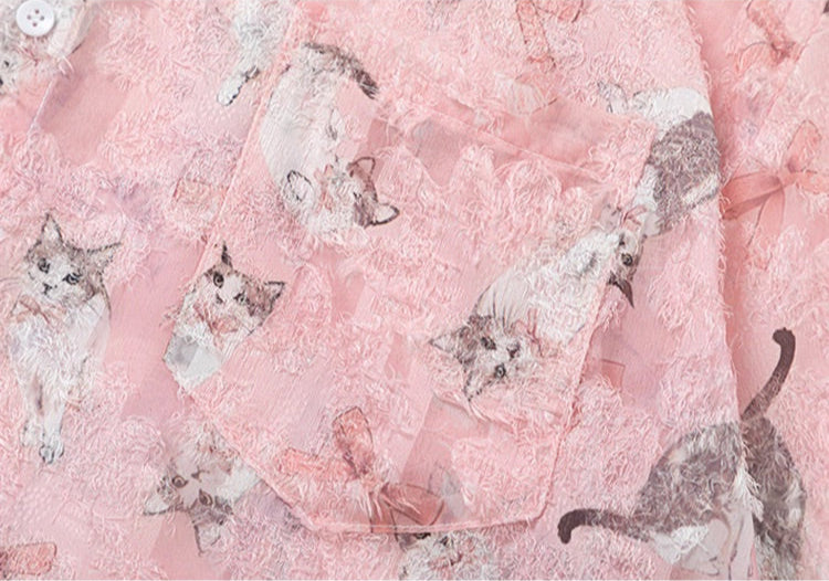 Laced Cats Print Shirt