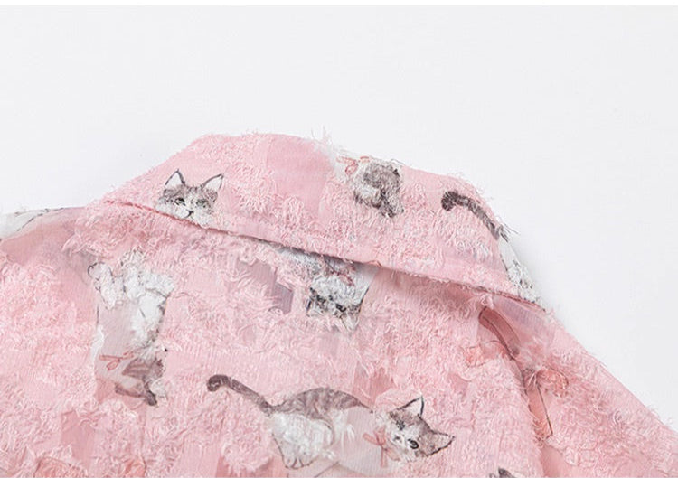 Laced Cats Print Shirt