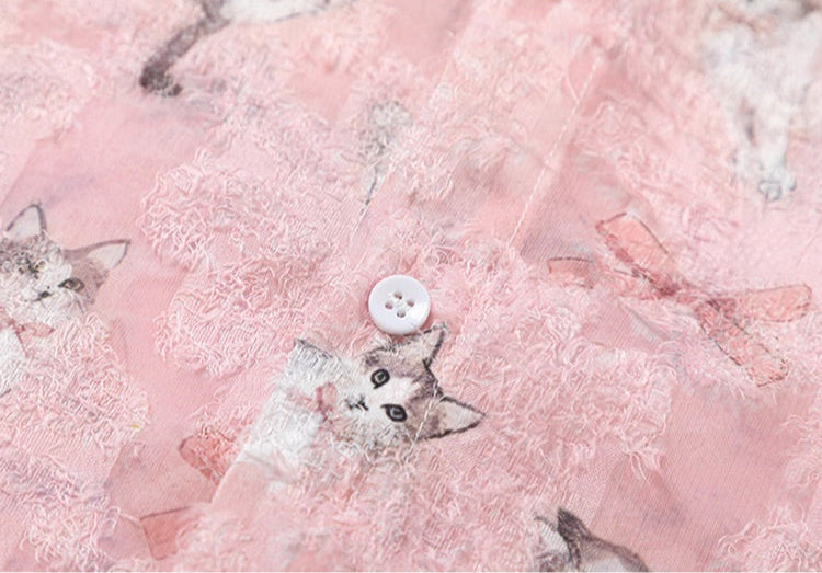 Laced Cats Print Shirt