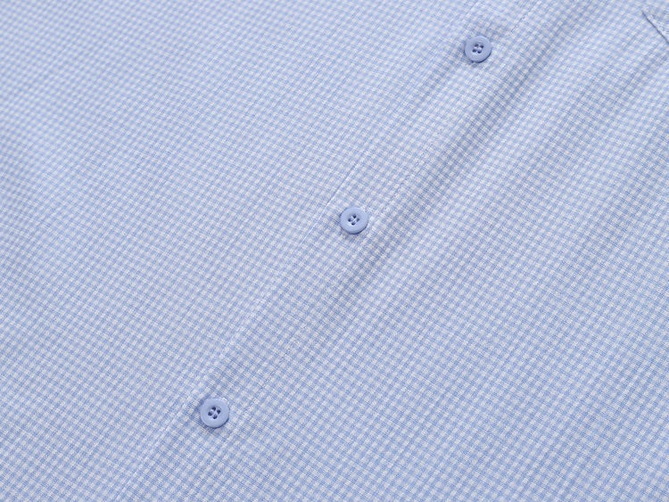 Dachshund on Pocket Embroidery Checkered Shirt