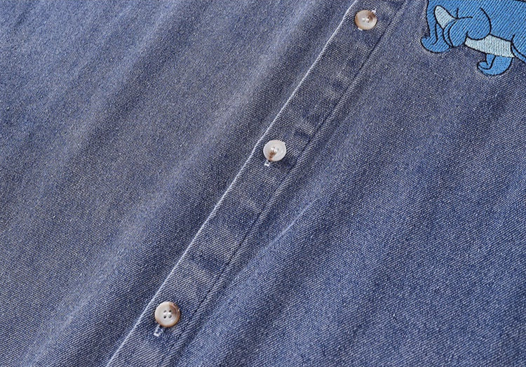 Winnie The Pooh Embroidered Denim Shirt