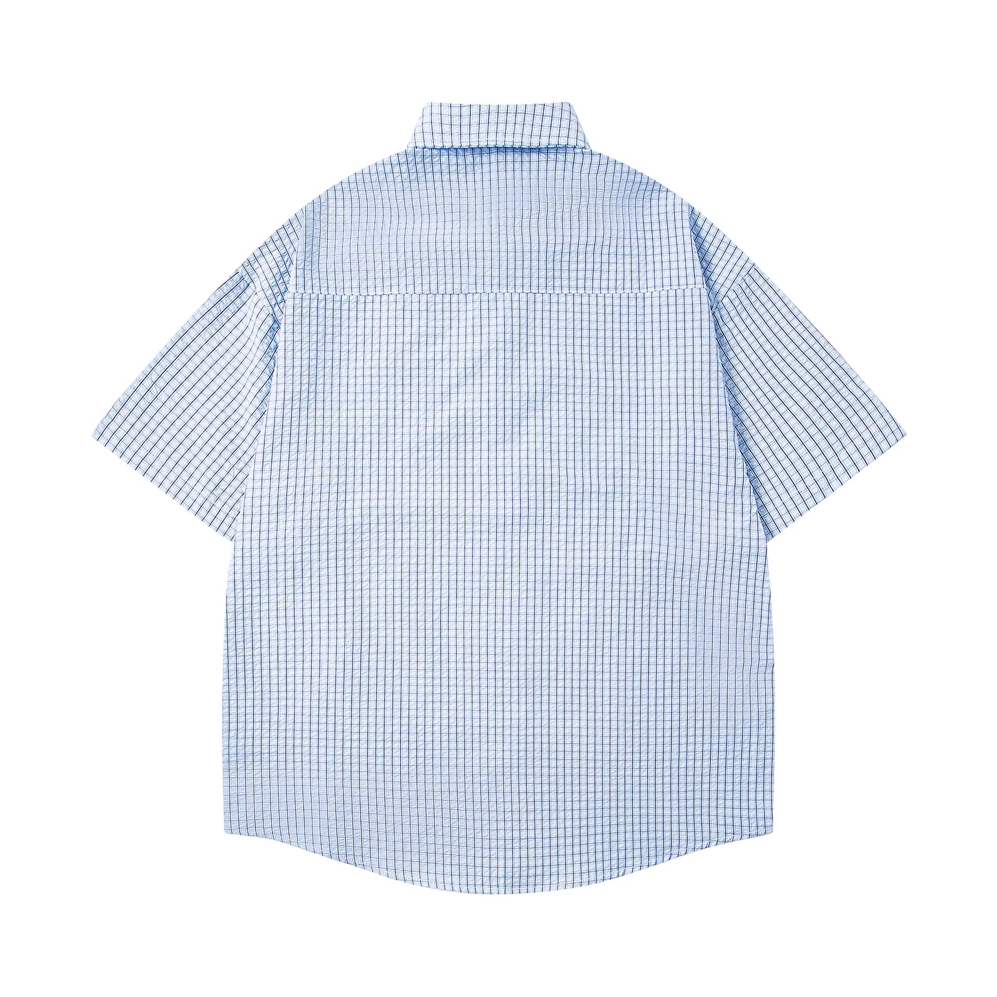Cartoon Embroidered Checkered Shirt