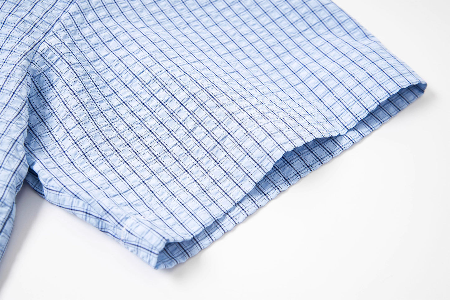 Cartoon Embroidered Checkered Shirt