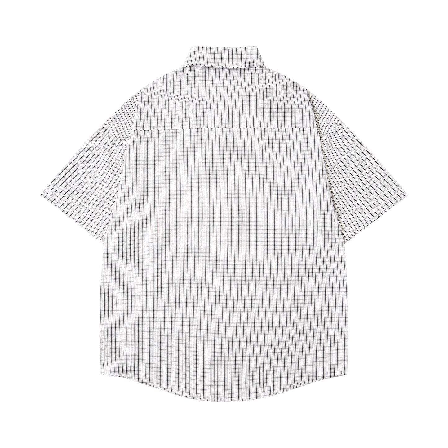 Cartoon Embroidered Checkered Shirt