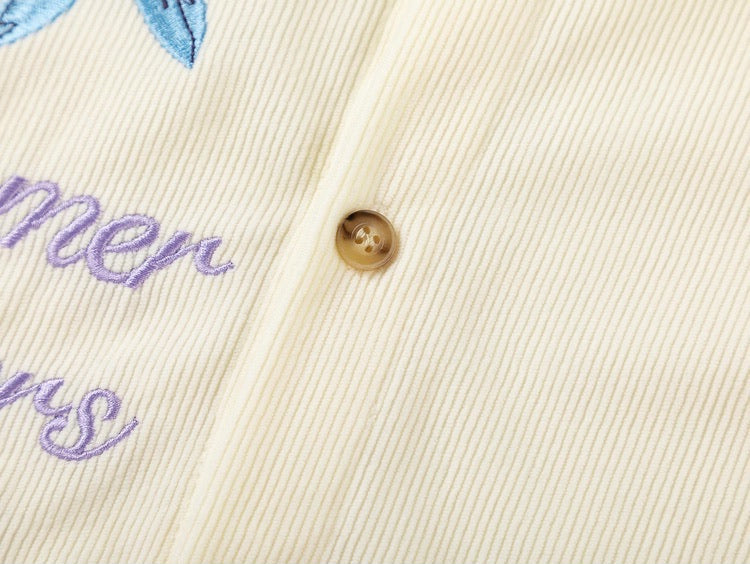 Velvet Flowers Embroidered Shirt