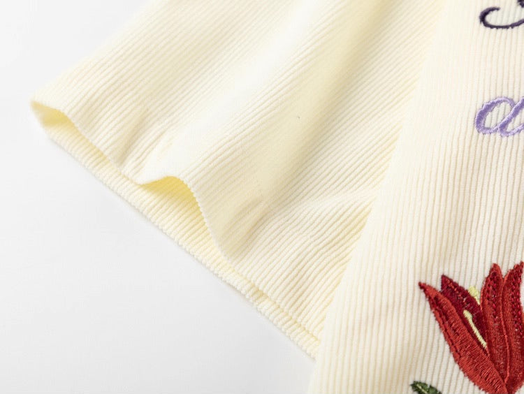 Velvet Flowers Embroidered Shirt