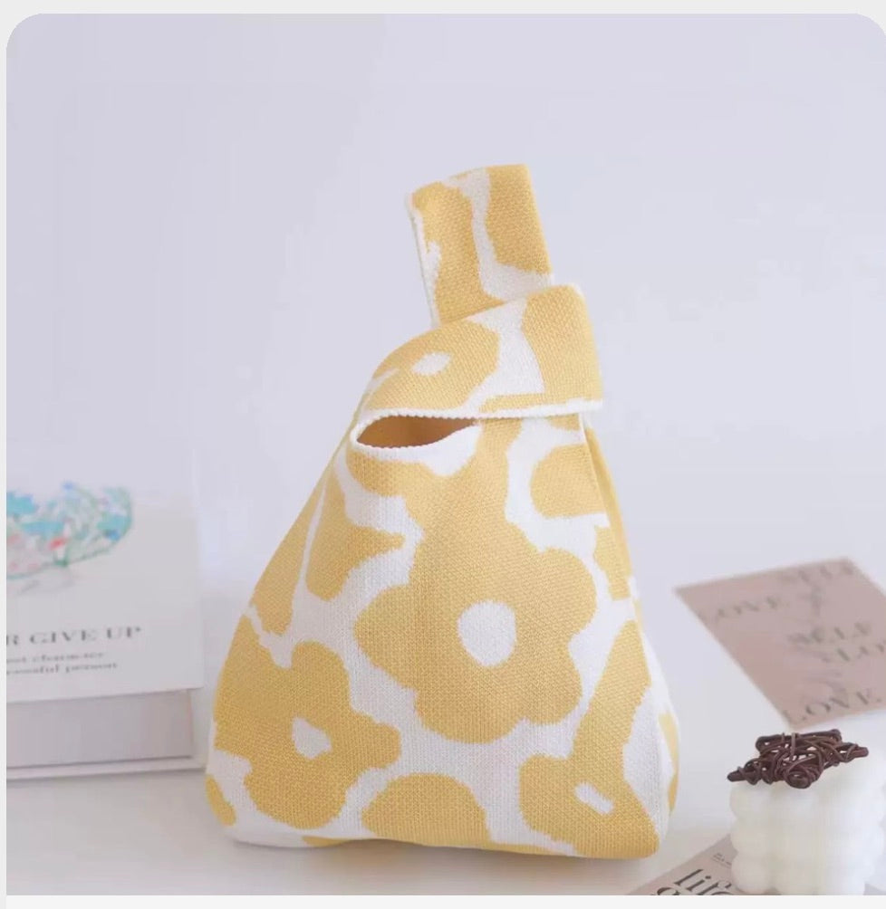 Handmade Abstract Flower Tote Bag