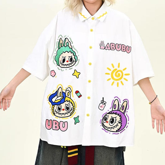 Playful Labubu Embroidered Shirt