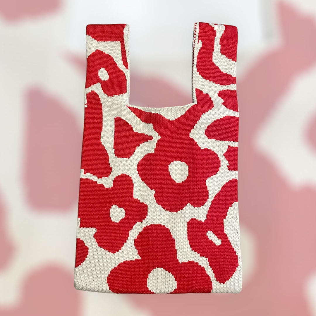 Handmade Abstract Flower Tote Bag