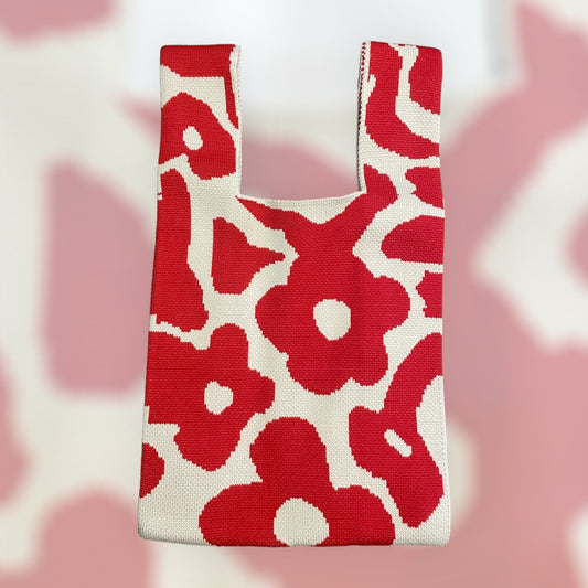 Handmade Abstract Flower Tote Bag