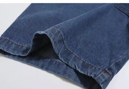Vintage Cat Embroidered Denim Shirt