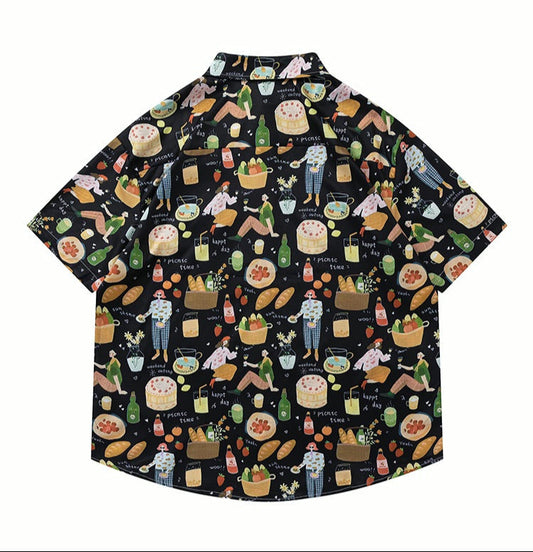 Food And Drinks Cartoon Shirt
