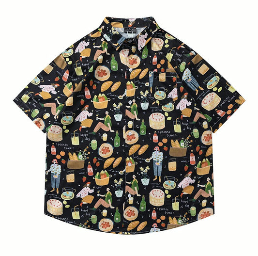 Food And Drinks Cartoon Shirt