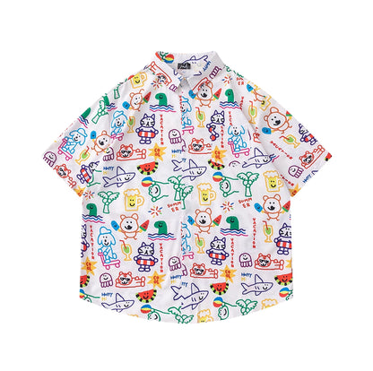 Harajuku-Style Retro Graffiti Shirt