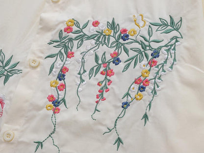 Japanese Floral Embroidered Shirt