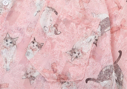 Laced Cats Print Shirt