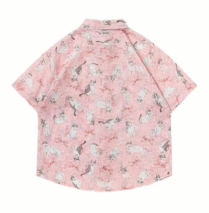Laced Cats Print Shirt