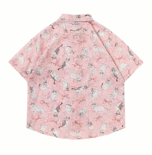 Laced Cats Print Shirt