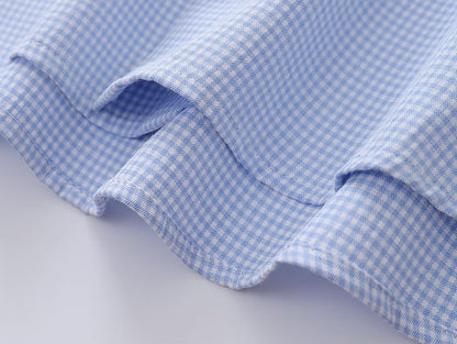 Dachshund on Pocket Embroidery Checkered Shirt