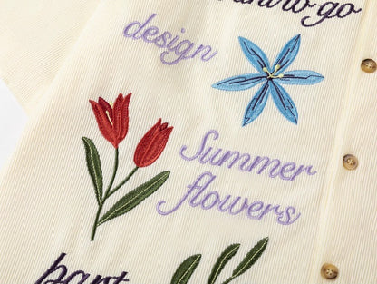 Velvet Flowers Embroidered Shirt